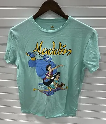 Aladdin Shirt Mens M Medium Light Green Short Sleeve Disney T Shirt Big Print • $7.99