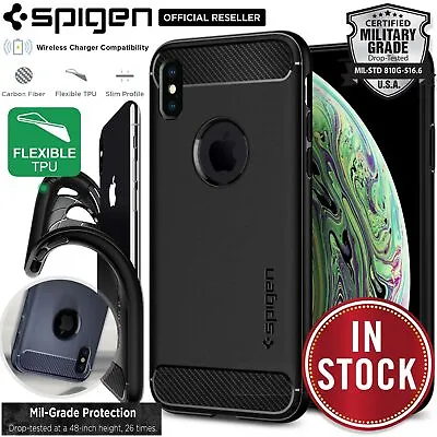 Genuine SPIGEN Rugged Armor Soft Slim Cover For Apple IPhone XS X Case • $22.99