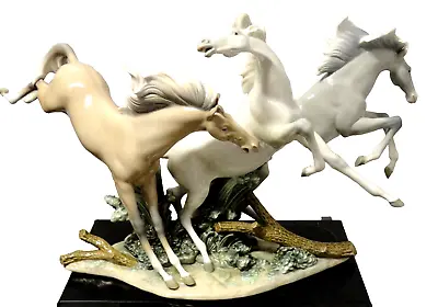 Beautiful Lladro   BORN FREE  Porcelain Horses Sculpture Figurine Collectibles • $2000