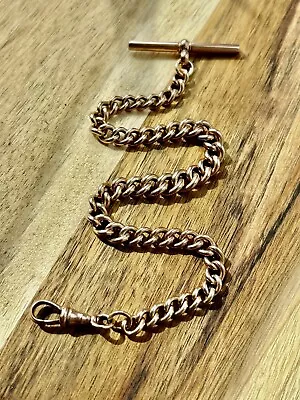Victorian 18ct Rose Rolled Gold Albert Pocket Watch Chain 1890s • £185