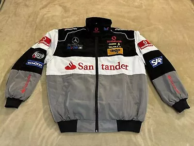 Adult F1 Vintage Racing Jacket Ebroidered Cotton Padded  Benz Jacket Grey • $70