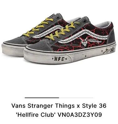 VANS Old Skool X STRANGER THINGS Hellfire Club Men's US7Shoes Brand NEW In Box • $100