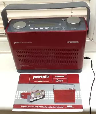 Red ACOUSTIC SOLUTIONS Portal 3 Rewind DAB/FM Portable Radio - Tested & Working • £27.99