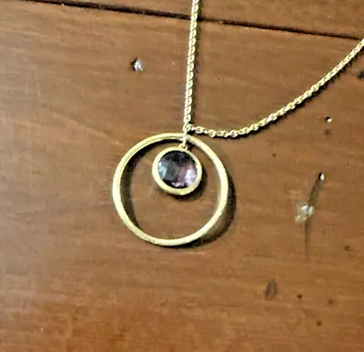 New Marco Bicego Jaipur 18K Yellow Gold Necklace Circle Amethyst Pendant • $999.99