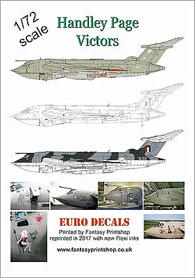 RAF Handley Page Victors 1/72 Scale Euro Decals  ED-72100 Water Slide Transfers • £18.95