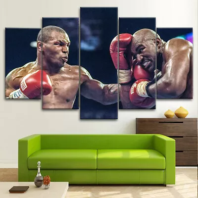 Mike Tyson Evander Boxing 5 Piece Canvas Wall Art Boxer Print Home Decor • $33.24