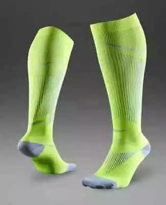 $29.22 • Buy Nike Elite Graduated Compression OTC Unisex Running Socks SX4886 VOLT 5-7 Woman