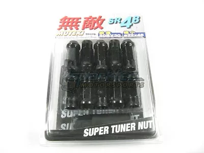 Muteki SR48 Extended Open Ended Wheel Tuner Lug Nuts Chrome Black 12x1.25mm NEW • $71.94