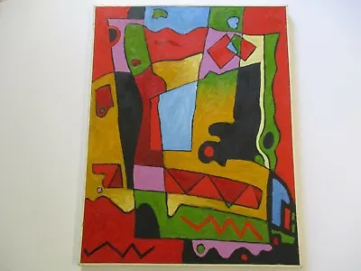 Gerald Payne Rowles Painting Vintage Abstract Cubist Cubism Modernism Large • $1100