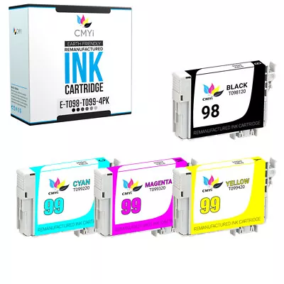 4PK Black Color 98 Replacement Ink Cartridges For Epson T098 Artisan 700 710 725 • $17.59