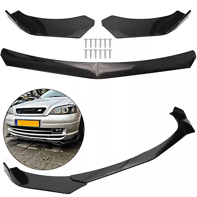 Gloss Black Universal Car Front Bumper Protector Lip Body Spoiler Splitter Kit • $33.99