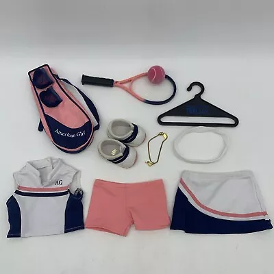 American Girl Doll Tennis Raquet Case Ball Necklace Top Shorts Skirt Headband • $24.95