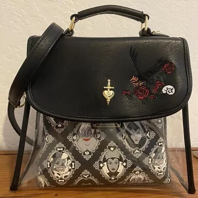 Loungefly Disney Villains PVC Damask Clear Crossbody Bag Maleficent Ursula Evil • $60