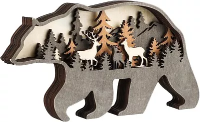 Wooden Forest Animals Bear DecorCabin Decor Rustic Decor Wall Decorations • $19.99