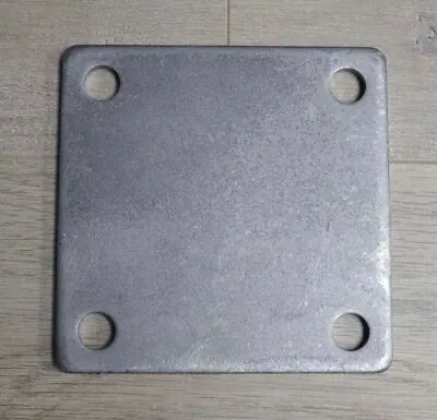 3/16  X 4  X 4  Steel Mounting Plate Rounded Corners 3/8 Holes In Corners • $5