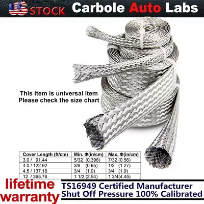 Braided Hoses Steel Sleeve Kits Radiator Heater Vacuum Hose Fuel Line Cover 8092 • $29.69