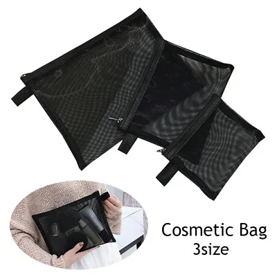 Toiletry Bag Organizer Case Mesh Makeup Bag Travel Storage Cosmetic Pouch • £2.39