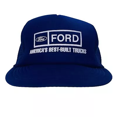 Vintage Ford Trucks Blue Foam & Mesh Designer Award Cap Snapback Trucker Hat • $48.10