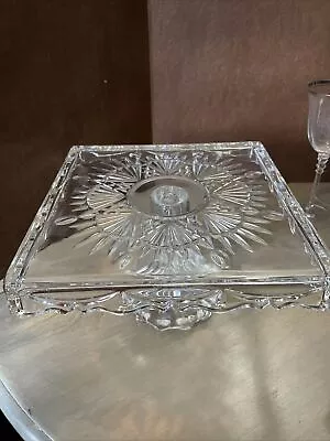 Shannon Crystal By Godinger Freedom Collection Square Cake Stand 10 X10 X6.5  • $78