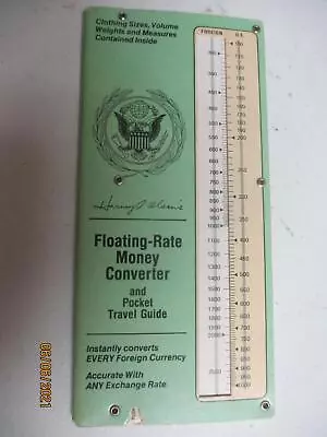 1975 Floating-Rate Money Converter Pocket Intl Travel Guide Peoria Illinois IL • $0.99