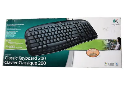 2006 Vintage NEW Logitech Classic 200 Wired Keyboard USB Quiet Soft Touch PC/MAC • $28.49