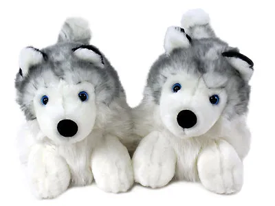 Husky Animal Slippers - Siberian Husky Dog Slippers - For Men & Women  • $52.95
