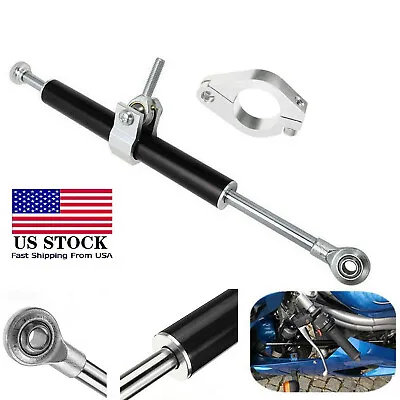 Universal Aluminum 330mm  Motorcycle Steering Damper Fork Stabilizer Bracket Kit • $35.59