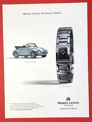 2000 MAURICE LACROIX Miros Integral Watch VW Beetle Vintage PRINT AD #004 • £15.50