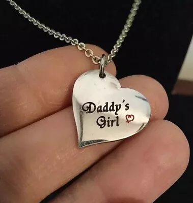 Silver Tone  Daddy's Girl  Heart Pendant Fashion Necklace • $11