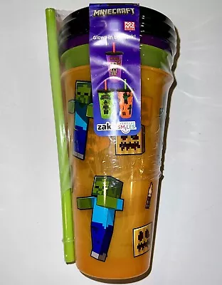 Minecraft GLOW IN THE DARK TUMBLERS 3-Pack 25 Oz Reusable BPA Free NEW • $20.69