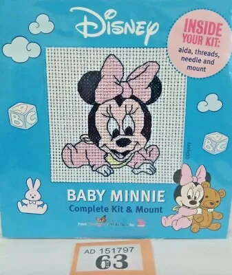 £4.99 • Buy BABY MINNIE MOUSE Disney Cross Stitch Kit & Mount & Chart Mickey Girl Pink