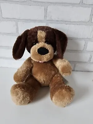 BUILD A BEAR Dark Brown Light Brown Soft PUPPY Dog 11  Sitting Plush • £12.95