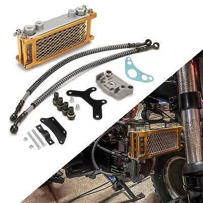 Motorcycle Oil Cooler Cooling Radiator Engine Kit Universal For CRF XR KLX 50... • $87