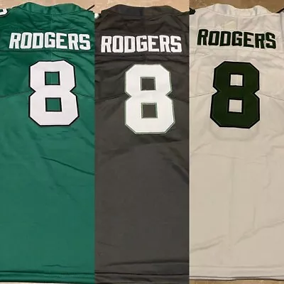 Aaron Rodgers #8 2023 New N.Y. York Jets Black/Green/White Jersey • $29.99