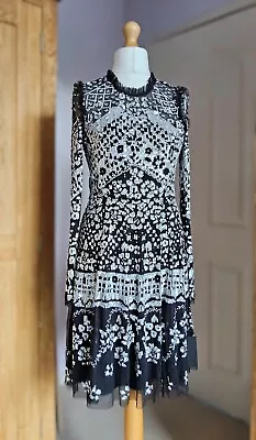 Needle & Thread Aurora Sequin Graphite Black And Silver Mini Dress UK 12 BNWT • £110