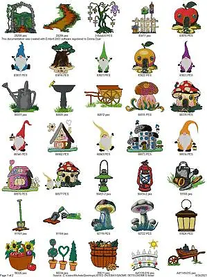 51 Gnome Village Collection Embroidery Machine Designs Collection Pes Jef Hus • $7.95