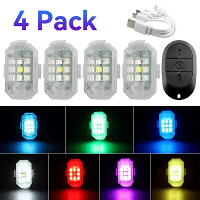 2/4x Rechargeable High Brightness Wireless LED Strobe Lights For Motorcycle Bike • $15.99