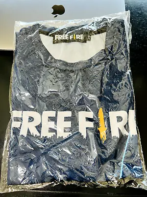 Free Fire Video Game LARGE BLUE T Shirt Mobile Garena BRAND NEW • $29