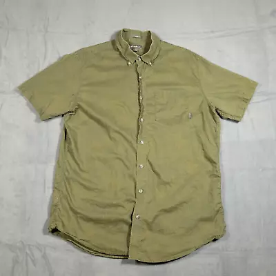 Eddie Bauer Classic Fit Button Down Shirt Mens L Tall Green Short Sleeve Pocket • $10.39
