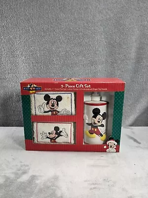 DISNEY Mickey Mouse Lotion Dispenser And 2 Towels 3 Piece Bathroom Accessory Set • $24.98