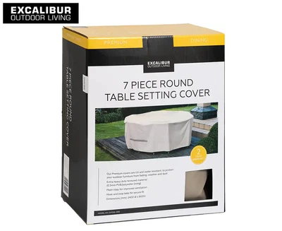$98.05 • Buy Excalibur Outdoor Living 7-Piece Round Table Setting Cover - Beige
