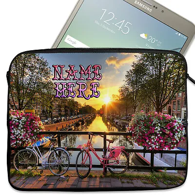 Personalised Amsterdam Tablet Sleeve Laptop IPad Case Zip Pouch Bag Mens ST092 • £12.95