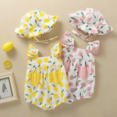 2PCS Newborn Infant Baby Girls Romper Bodysuit Jumpsuit Sunsuit Clothes Outfits • $16.41