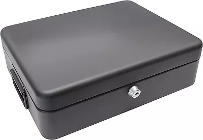 £14.66 • Buy New Security Lock Box Fireproof Large Chest Cash Safe Keys Document Home Office