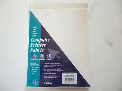 $8.99 • Buy June Tailor Computer Printer Fabric 4 Sheets 8 1/2  X 11  Color White Jt-901