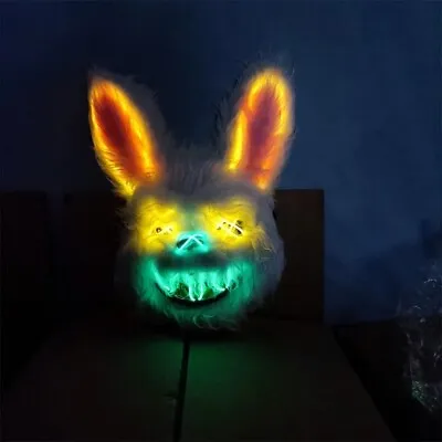 LED BUNNY MASK|Cosplay|Costume|Rabbit|Party|Props|Masquerade|Glowing|Carnival • £10.99