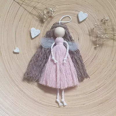 Handmade Macramé FAIRY Doll - Pastel PINK • £14.50