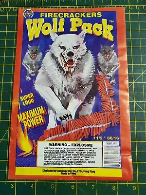 Vintage Wolf Pack Phantom Brand Brick Firecracker Firework Empty Label 80s 90s • $18.50