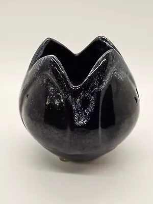 Vtg Van Briggle Pottery Vase Planter Black Tulip Swirl Signed 4 Inches Tall • $75