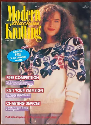 Modern Machine Knitting Pattern Magazine April 1990 Teddy Bear Cardigan 1990s • £5.49